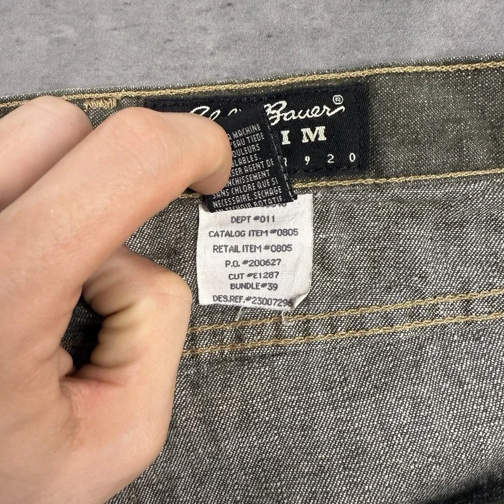 Eddie Bauer Jean Women 14 P Green Army Olive Dad‎ Mom Modest Mid Rise Denim